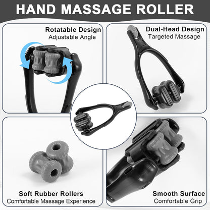 Finger Massager Roller for Finger Hand Massage, Silicone Hand Massager for Arthritis, Trigger Finger Massage Tool for Hand Pain Relief and Carpal Tunnel Relief, for Hands, Palm & Wrist