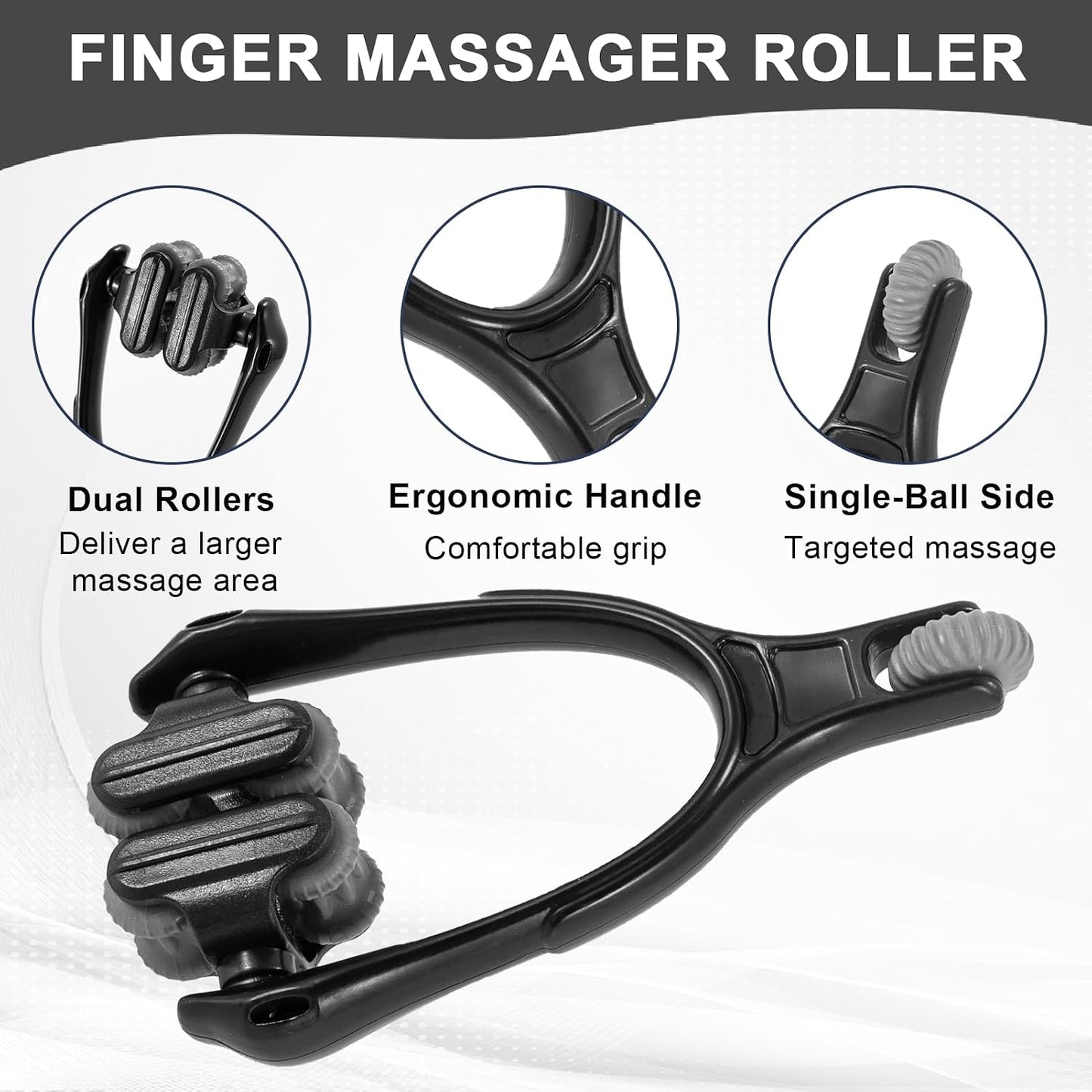 Finger Massager Roller for Finger Hand Massage, Silicone Hand Massager for Arthritis, Trigger Finger Massage Tool for Hand Pain Relief and Carpal Tunnel Relief, for Hands, Palm & Wrist