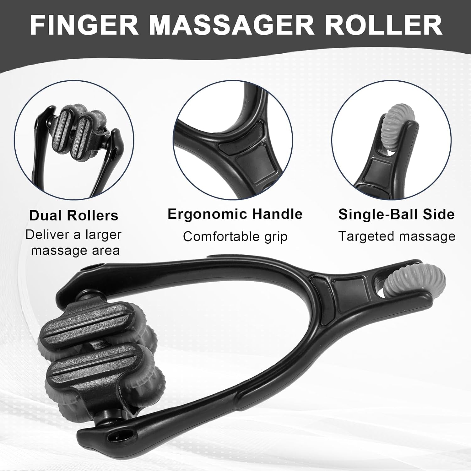 Finger Massager Roller for Finger Hand Massage, Silicone Hand Massager for Arthritis, Trigger Finger Massage Tool for Hand Pain Relief and Carpal Tunnel Relief, for Hands, Palm & Wrist