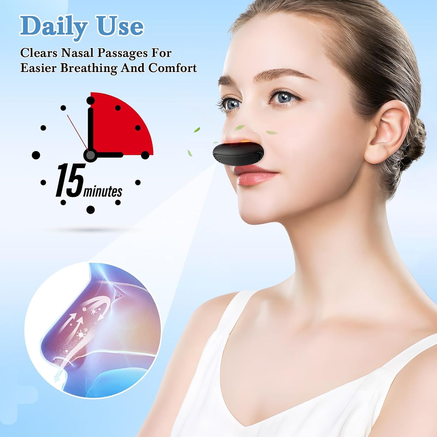 Red Light Nasal Therapy Device | Red Light Therapy for Nose & Sinuses | Nasal Red Light Therapy for Congestion, Allergy Defense & Sinus Support | USB Rechargeable, Portable