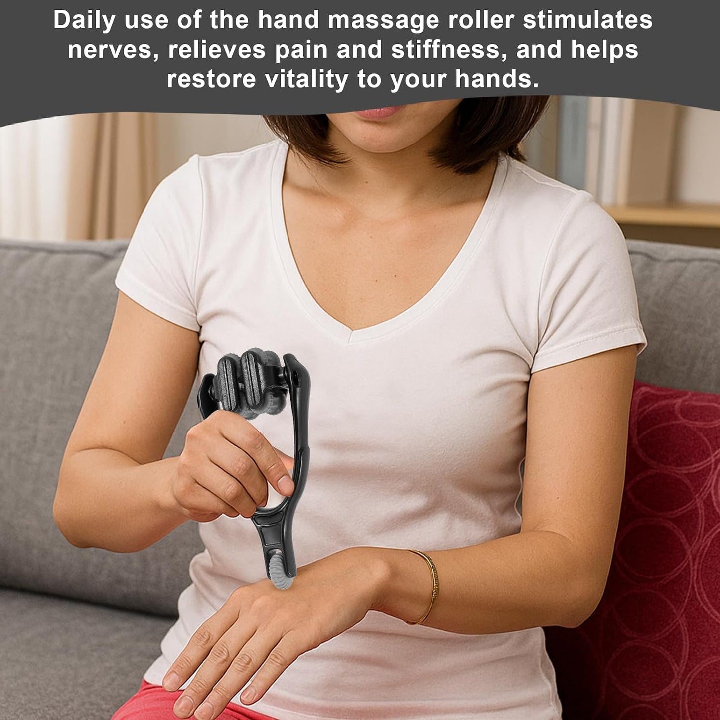 Finger Massager Roller for Finger Hand Massage, Silicone Hand Massager for Arthritis, Trigger Finger Massage Tool for Hand Pain Relief and Carpal Tunnel Relief, for Hands, Palm & Wrist